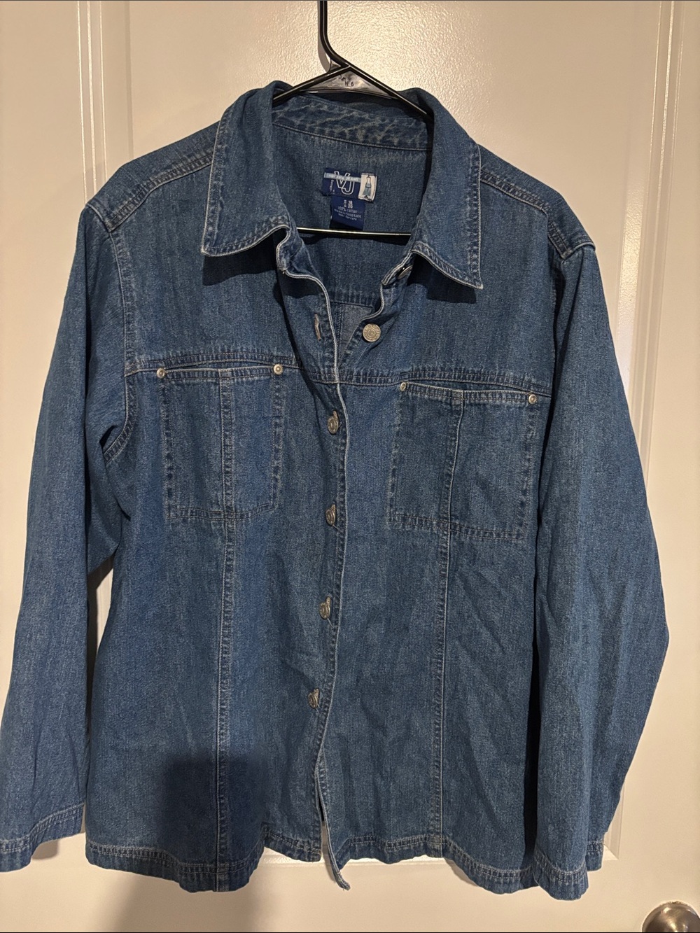 Venezia Denim Button-Down Shirt Jacket - Blue